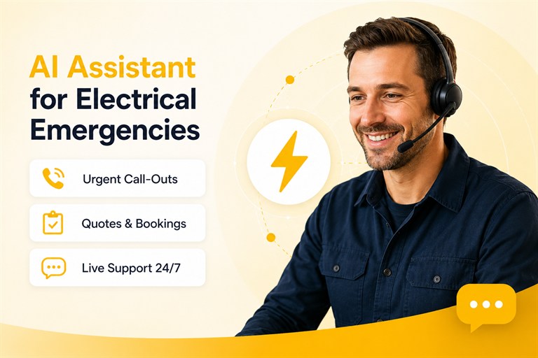 Dave, AI emergency answering demo interface for electricians