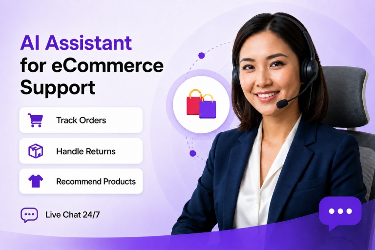 Maya, AI receptionist demo interface for ecommerce stores